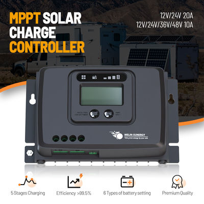 Cyfrowy inteligentny sterownik ładowania słonecznego RV MPPT 12V / 24V