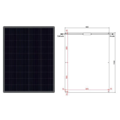 Lekkie, gięte, pół elastyczne panele słoneczne Moduł fotowoltaiczny 200w 12V Panele słoneczne elastyczne