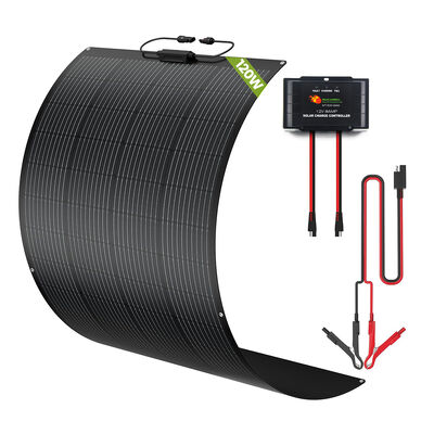 100W 120W lekki zestaw paneli słonecznych RV dla systemu 12 woltów dla przyczep samochodowych z IP65 wodoodporny inteligentny sterownik ładowania zarówno dla ołowiu, jak i baterii litowych