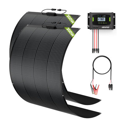 Dobra cena. 400w zestaw paneli słonecznych z kontrolerem ładowania mppt i 2 sztuk pół elastycznych paneli słonecznych, odpowiedni dla 8 różnych typów baterii, monitorowanie danych systemu na komórce. w Internecie